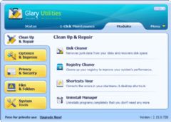 glary utility interface